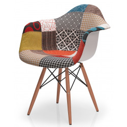 FAUTEUIL SCANDINAVE TISSU PATCHWORK