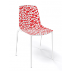 CHAISE MODERNE ROUGE DE COLLECTIVITÉ EMPILABLE ALHAMBRA TP