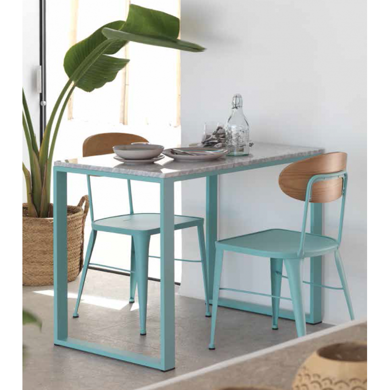 CHAISE AUSTIN INDUSTRIELLE EN BOIS ET MÉTAL