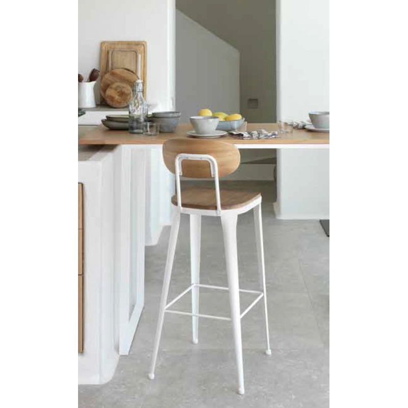 TABOURET HAUT AUSTIN INDUSTRIEL EN BOIS ET MÉTAL