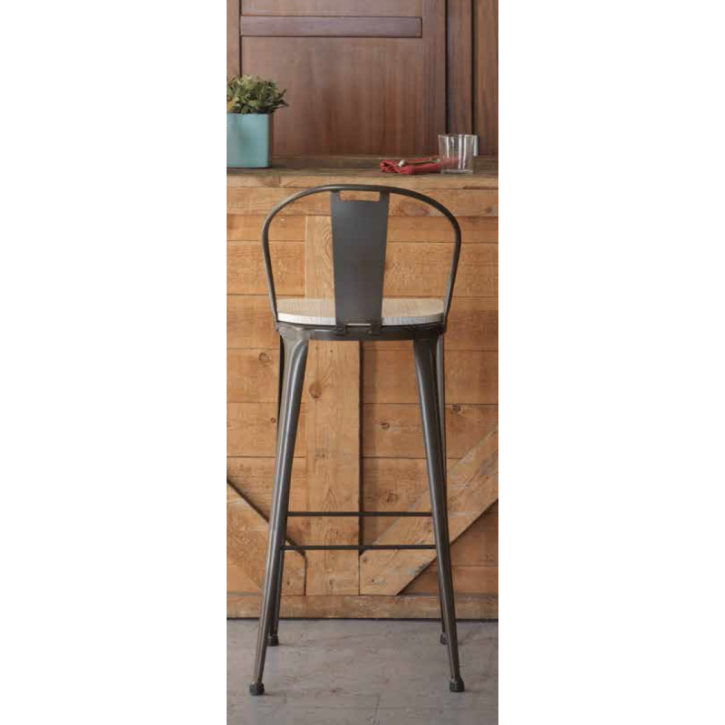 Tabouret Industriel en Métal et Bois ROMA - Le Chaisier