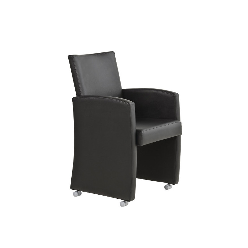 FAUTEUIL DE SALON A ROULETTES SARAH EN SIMILICUIR FAUTEUIL DE SALON A ROULETTES SARAH EN SIMILICUIR