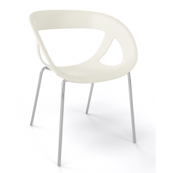 FAUTEUIL DESIGN ROND EMPILABLE EN POLYPROPYLÈNE MOEMA 69