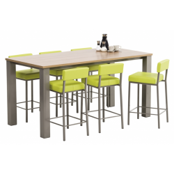 TABLE STRATIFIE QUINTA HT 90CM Table haute de cuisine carrée en métal et stratifié Quinta