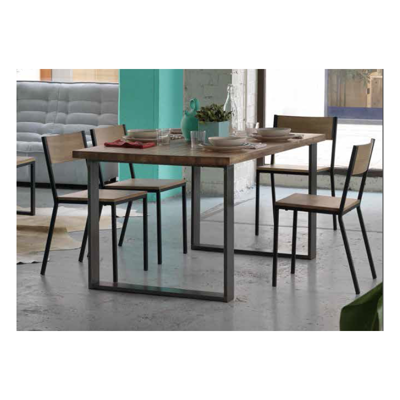 Chaise Industrielle de Bistrot TORONTO en Bois et Métal - Le Chaisier