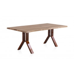 table de style industrielle en bois et métal TRENTO