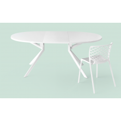 TABLE CONTEMPORAINE GIOVE RONDE EXTENSIBLE PIEDS CENTRAL
