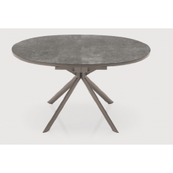 TABLE CONTEMPORAINE GIOVE RONDE OU OVALE CERAMIQUE PIED CENTRAL