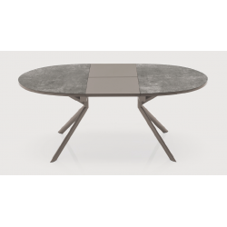 TABLE CONTEMPORAINE GIOVE RONDE OU OVALE CERAMIQUE PIED CENTRAL