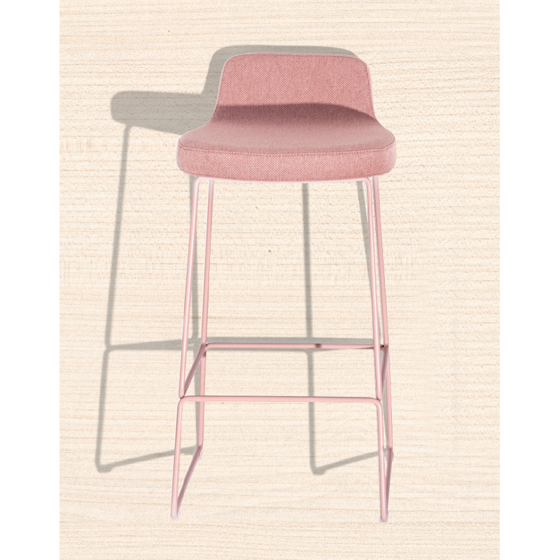 Tabouret Snack Contemporain Dossier Bas RILEY Tissu - Le Chaisier