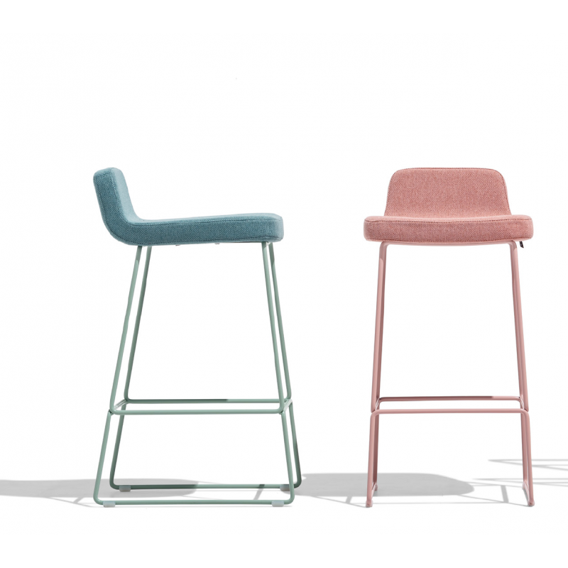 Tabouret Snack Contemporain Dossier Bas RILEY Tissu - Le Chaisier