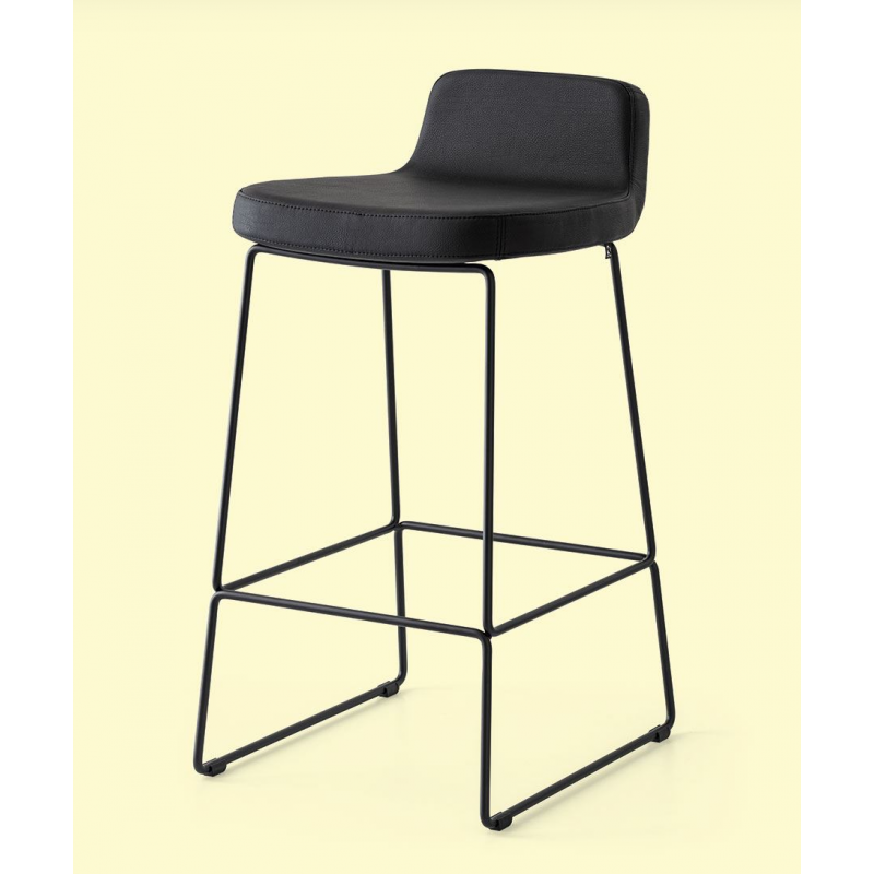 Tabouret Snack Contemporain Dossier Bas RILEY Tissu - Le Chaisier