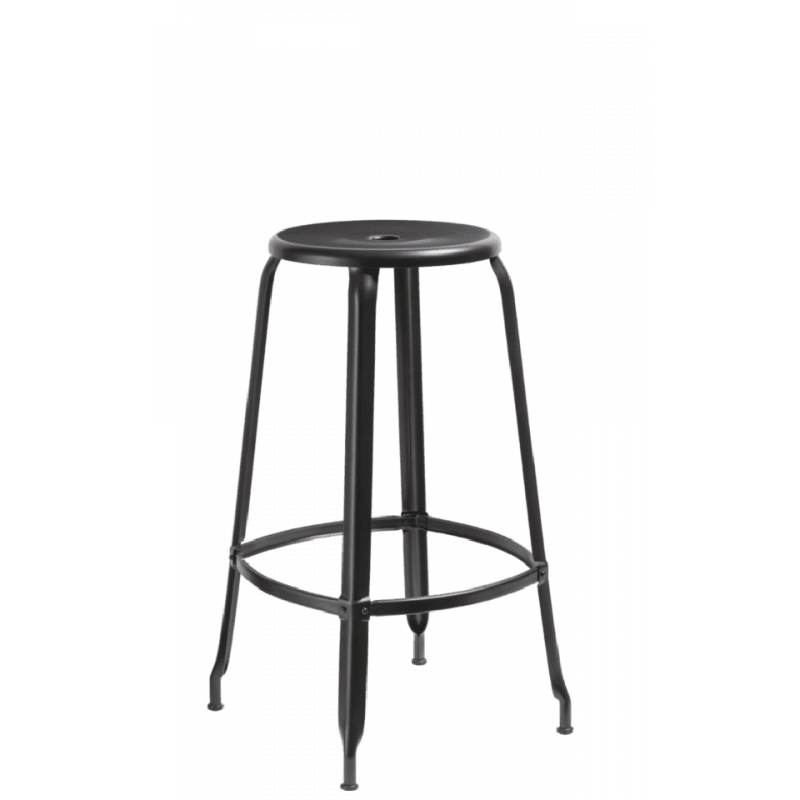 TABOURET DE BAR FRANÇAIS EN MÉTAL INDUSTRIEL NICOLLE