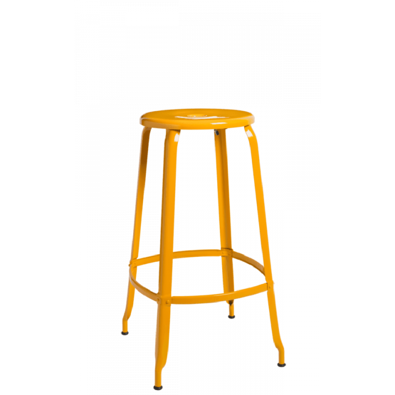 TABOURET DE BAR FRANÇAIS EN MÉTAL INDUSTRIEL NICOLLE
