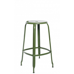 TABOURET DE BAR FRANÇAIS EN MÉTAL INDUSTRIEL NICOLLE