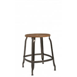 TABOURET NICOLLE BAS INDUSTRIEL FRANÇAISE BOIS ET MÉTAL