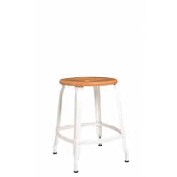 TABOURET NICOLLE BAS INDUSTRIEL FRANÇAISE BOIS ET MÉTAL