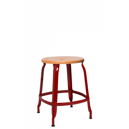 TABOURET NICOLLE BAS INDUSTRIEL FRANÇAISE BOIS ET MÉTAL