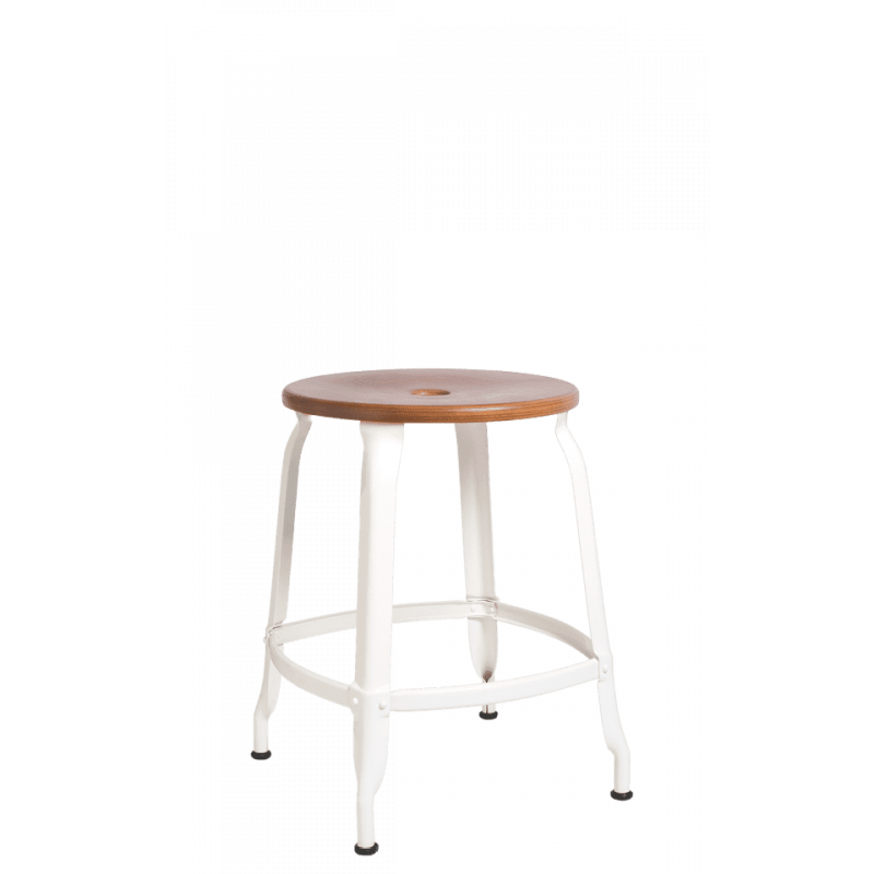 TABOURET NICOLLE BAS INDUSTRIEL FRANÇAISE BOIS ET MÉTAL