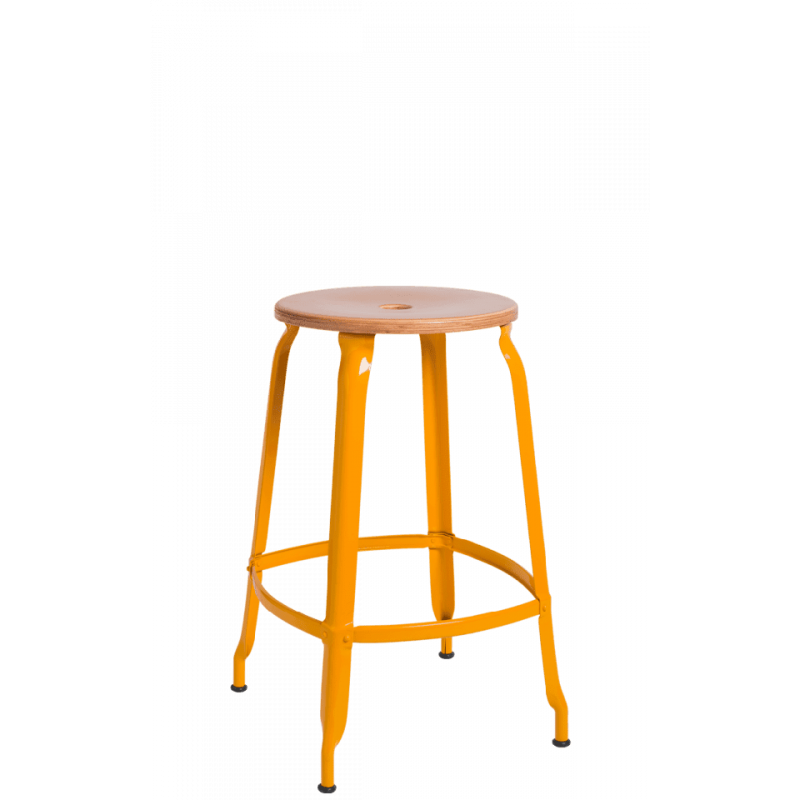 TABOURET NICOLLE SNACK INDUSTRIEL FRANÇAIS BOIS ET MÉTAL