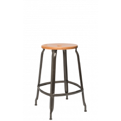 TABOURET NICOLLE SNACK INDUSTRIEL FRANÇAIS BOIS ET MÉTAL