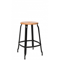 TABOURET NICOLLE SNACK INDUSTRIEL FRANÇAIS BOIS ET MÉTAL