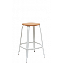 TABOURET NICOLLE SNACK INDUSTRIEL FRANÇAIS BOIS ET MÉTAL