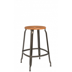 TABOURET NICOLLE SNACK INDUSTRIEL FRANÇAIS BOIS ET MÉTAL