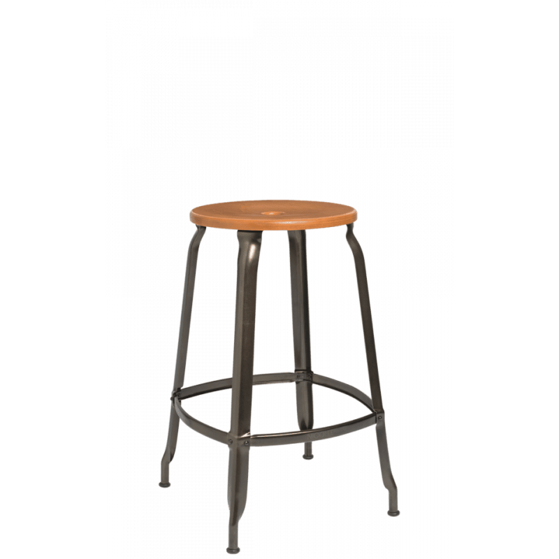 TABOURET NICOLLE SNACK INDUSTRIEL FRANÇAIS BOIS ET MÉTAL