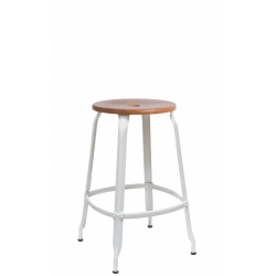 TABOURET NICOLLE SNACK INDUSTRIEL FRANÇAIS BOIS ET MÉTAL