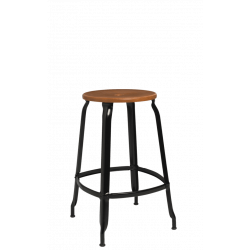 TABOURET NICOLLE SNACK INDUSTRIEL FRANÇAIS BOIS ET MÉTAL