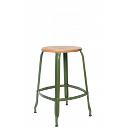 TABOURET NICOLLE SNACK INDUSTRIEL FRANÇAIS BOIS ET MÉTAL