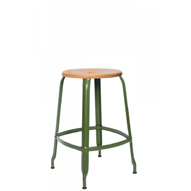 TABOURET NICOLLE SNACK INDUSTRIEL FRANÇAIS BOIS ET MÉTAL