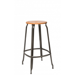 TABOURET NICOLLE BAR INDUSTRIEL FRANÇAIS BOIS ET MÉTAL