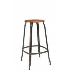 TABOURET NICOLLE BAR INDUSTRIEL FRANÇAIS BOIS ET MÉTAL