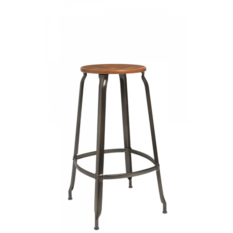 TABOURET NICOLLE BAR INDUSTRIEL FRANÇAIS BOIS ET MÉTAL