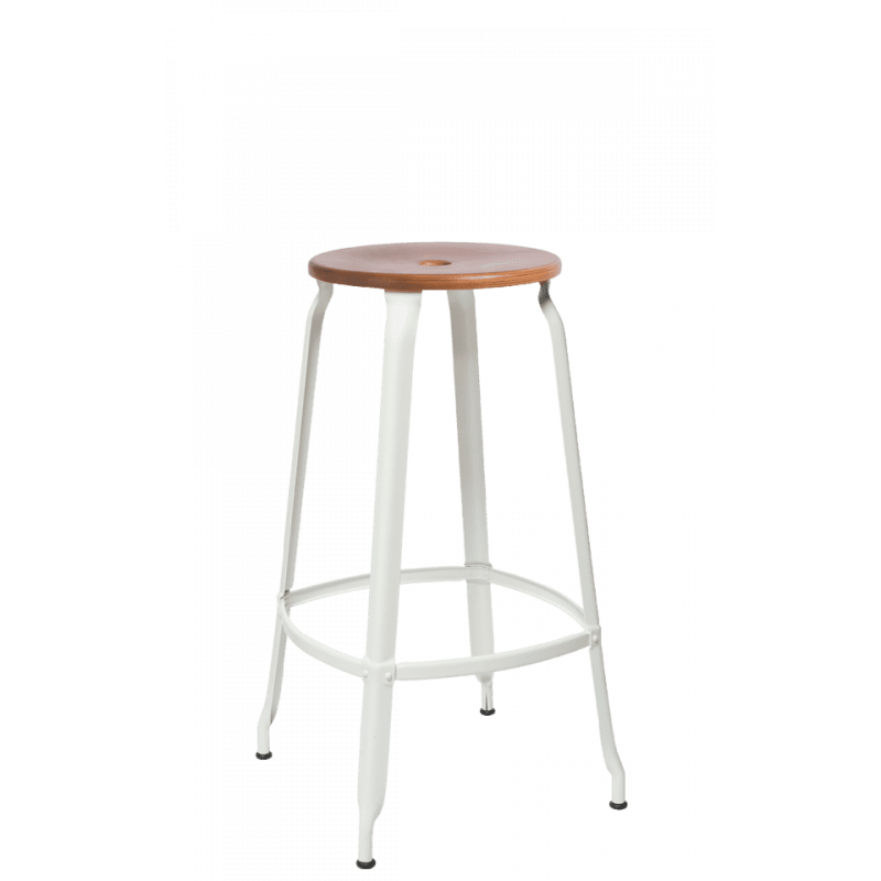 TABOURET NICOLLE BAR INDUSTRIEL FRANÇAIS BOIS ET MÉTAL