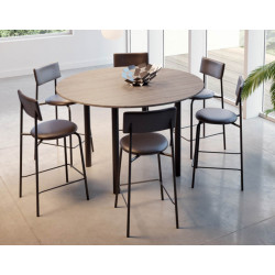 TABLE DE CUISINE SNACK RONDE EN STRATIFIÉ LUSTRA HT 90 CM