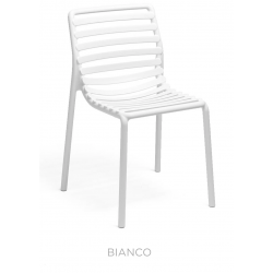 CHAISE MODERNE D'EXTERIEUR EN POLYPROPYLÈNE BLANCHE DOGA EMPILABLE