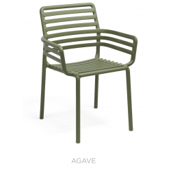 FAUTEUIL DE TERRASSE VERT EN POLYPROPYLÈNE EMPILABLE DOGA