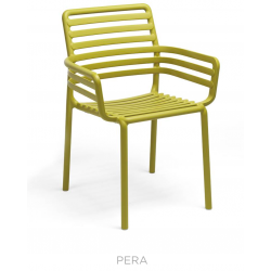 FAUTEUIL DE TERRASSE JAUNE EN POLYPROPYLÈNE EMPILABLE DOGA