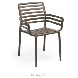 FAUTEUIL DE TERRASSE MARRON EN POLYPROPYLÈNE EMPILABLE DOGA