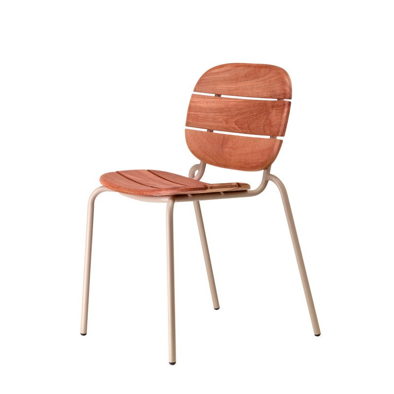 Chaise de Terrasse Métal et Bois Empilable SISI WOOD - Le Chaisier