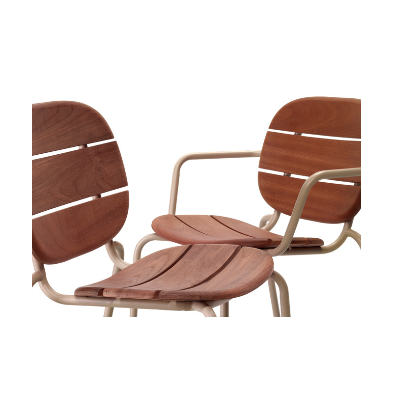 Chaise de Terrasse Métal et Bois Empilable SISI WOOD - Le Chaisier