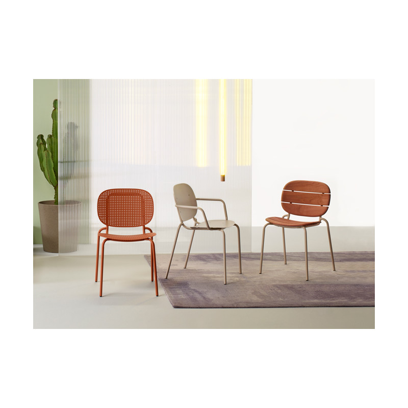 Fauteuil de Terrasse Métal et Bois Empilable SISI WOOD - Le Chaisier