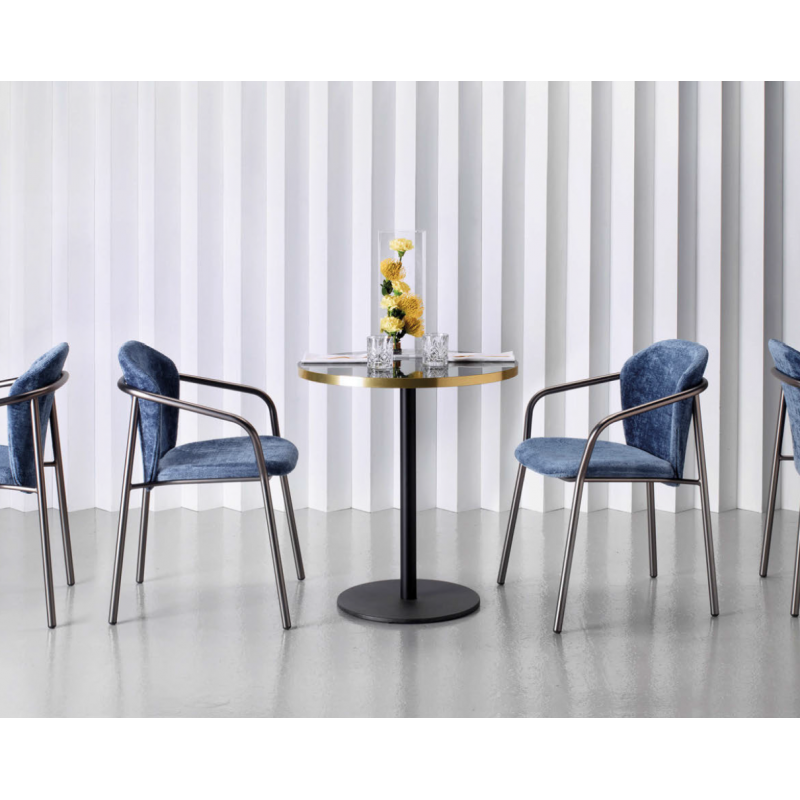 Table Bistrot Ronde Doré et Marbre TIFFANY - Le Chaisier