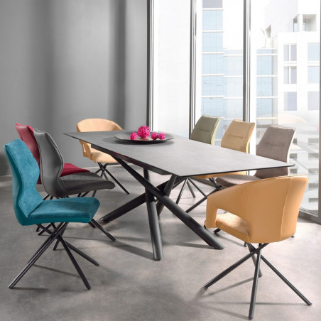TABLE EN CÉRAMIQUE LAFORCE A AVEC ALLONGE CENTRALE