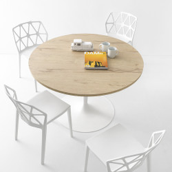 TABLE RONDE CONTEMPORAINE PIEDS TULIPE PLANET