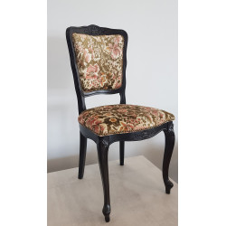 CHAISE DE STYLE RÉGENCE GARNIE BOIS WENGÉ ET TISSU VELOURS PROMO