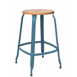 TABOURET NICOLLE SNACK INDUSTRIEL FRANÇAIS BOIS ET MÉTAL